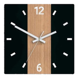 Reloj De Pared  De Madera Y Acrílico Cuadrado 30cm 