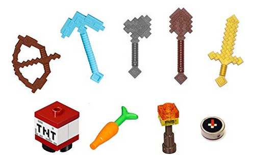 Paquete De Armas Accesorias Para Minifiguras De Lego Minecra