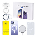 8 Kit Cargador Inalámbrico De 35w Para iPhone+audifono+funda