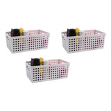 Set X 3 Canasto Organizador Cesto Plastico Orbital #814 