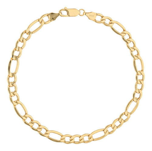 Pulsera Pulso Esclava Oro 14k Kilates Figaro 5.8mm 21cm