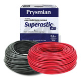 Cable Unipolar Prysmian 2.5mm X2 Pack Negro + Rojo X100mt Ea