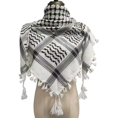 Kufiya Palestina Auténtica Bufanda Shemagh Hombres Y Mujeres Gris Algodón Generic | Envío gratis