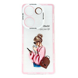 Funda Tpu Transp Diseño Coffe Girl Para Redmi Note 13 4g 5g