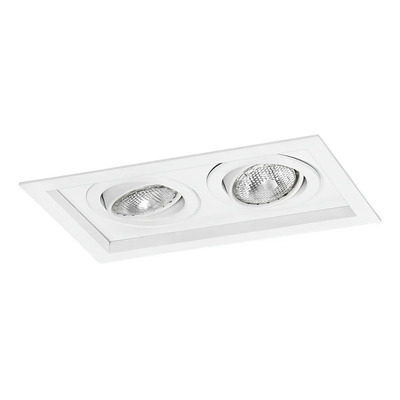 Spot De Embutir Recuado Para 2 Lâmpadas Led Par20 Branco - Itamonte 127/220v