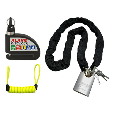 Candado Disco Moto Alarma Antirrobo Cable De Recordatorio ~