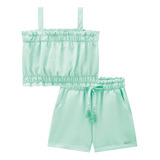 Infanti Conjunto Blusa Cropped E Shorts Alfaiataria Tiffany