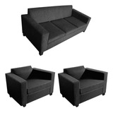 Juego De Living Sillon 3 Cuerpos + 2 Sofa 1 Cuerpo Chenille