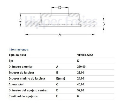 Disco Frenos Nissan Frontier 4 Cil 4x2 Ao 98 Hasta 04 Foto 6