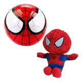  Peluche Spiderman 25cm Y Balón De Futbol #5 Hombre Araña