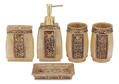 Set Accesorios De Baño Luant Golden