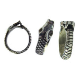 Anillo Ouroboros Cabeza 0,65 X 1,5 Cm Plata 7,5 Gr Art 481