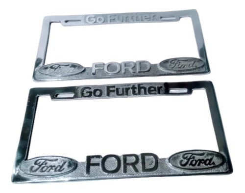 Par Porta Placas Autos Ford Metal