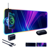 Mousepad Gaming Rgb 15w Con Carga Inalámbrica Y Soporte De M