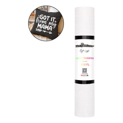 Vinil Textil Glitter Blanco Teckwrap HTV-GTPuff para Prensas de Calor | Envío gratis