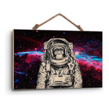 Cuadro De Madera Triplay Afiche Mono Astronauta 60x90cm