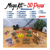 Mega Kit Miniaturas 50 Peças Suculentas Terrários Decoração