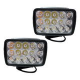 Faro Barra  Dually 6 Led Lupa 4d  Estrobo Pvc Blanco 