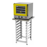 Forno Fast Oven Amarelo Analógico 220v + Mesa + 4 Assadeiras