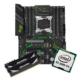 Kit Gamer Placa Mãe X99 Mr9s Green Xeon E5 2680 V4 64gb