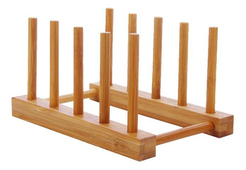 Escurridor De Platos De Bambu Plegable, Escurridor De Platos