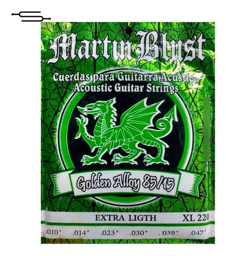 Encordado Guitarra Acustica Martin Blust 010 Xl 220 