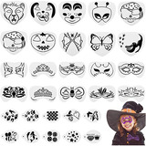 40 Piezas De Plantillas De Pintura Facial De Halloween,...