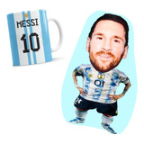 Mini Cojin Lionel Messi Chiquito + Mug Messi Argentina 