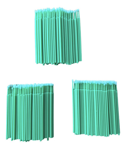 3 Paquetes De 100 Pzas Microbrush Morado Rosa Verd Azul 