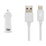 Acendedor 2 Saídas + Cabo Usb 2.0 Tipo C 1,2 Metros