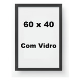 Quadro Moldura 60x40 C/ Vidro Moldura Laqueada Cor Preto