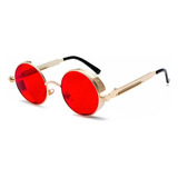 Lentes Redondas Rodas Steampunk Retro Vintage Gafas + Estuch