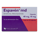 Espavén Md Simeticona Metoclopramida Caja C/20 Cáps 40/10mg