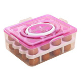 Organizador De Huevos Caja Para 32 Und Huevera Portahuevos Color Rosa