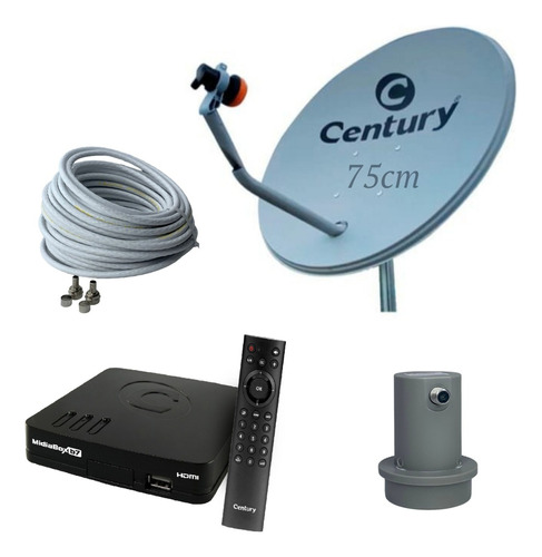 Kit Antena Century Midiabox7 Receptor Digital Antena 75cm 5g