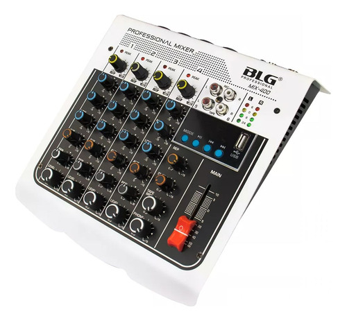 Mixer Dj BLG Mix- 400 De 4 Canais - Branco/preto