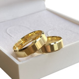 Aliança De Ouro 18k Casamento 6mm 6g Par Chanfrada Noivado