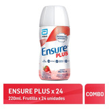 Suplemento En Líquido Abbott  Ensure Plus Carbohidratos Sabor Frutilla En Botella De 5.28ml 24 Un Pack X 24 U