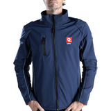 Campera Moto Softshell Kevlar Blue Con Protecciones. Qobu