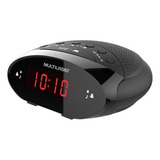 Rádio Relógio Fm Digital Alarme Despertador Multilaser Sp399