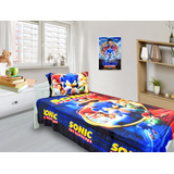 Manta E Fronha Sonic , Cobertor Fleece Solteiro Macio , 2pçs