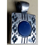 Dije Criollo Plata 925 Guarda Pampa Lapislazuli 20 Mm