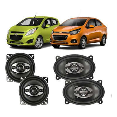 Paquete De 4 Bocinas Audiobahn Para Spark Matiz Beat 4 Y 4x6 Negro | Envío gratis