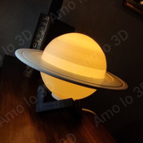 Lampara Velador Saturno 20cm. Incluye Base Y Luz Led. Oferta