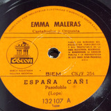 Pasta Emma Maleras Castañuelas Orquesta Odeon C579
