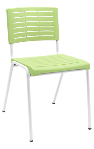 Cadeira Fixa Escritório Multiuso Niala Plaxmetal Nr17 Verde