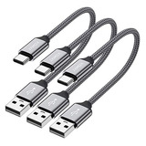 Cable Usb C Corto, Jxmox [0.8ft 3 Pack] Cable Usb Tipo C Cab