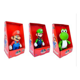 Kit 3 Bonecos Grandes - Super Mario, Luigi E Yoshi 23cm 