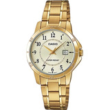 Reloj Casio Ltpv004 Mujer Dorado Fechador 