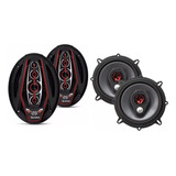 Kit Bomber Alto Falante 5 Bbr 100w + Bicho Papão 6x9 350w